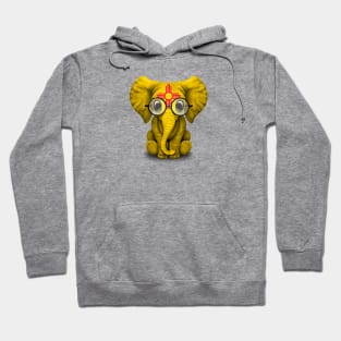 Baby Elephant with Glasses and New Mexico Flag Hoodie